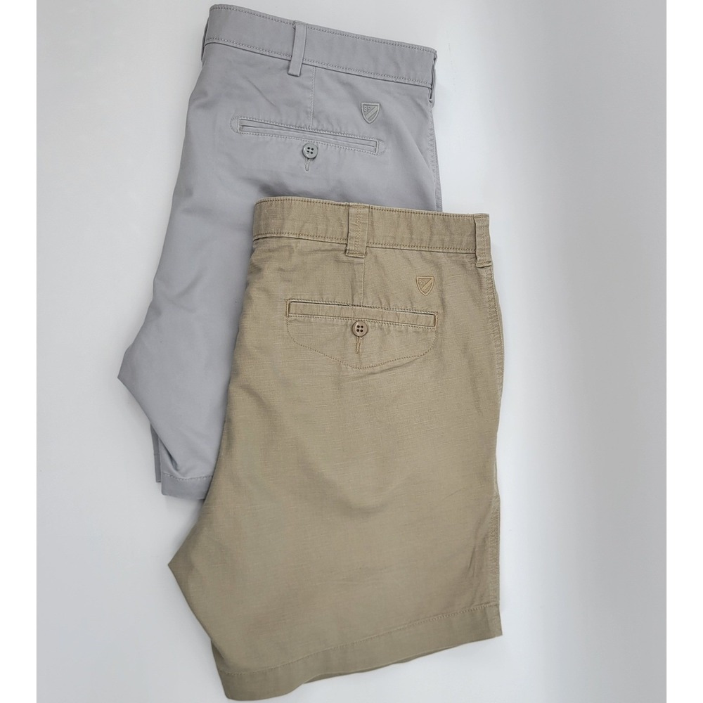 Cremieux Mens Shorts Bundle Khaki Cotton Linen & Gray Comfort Stretch Size 38